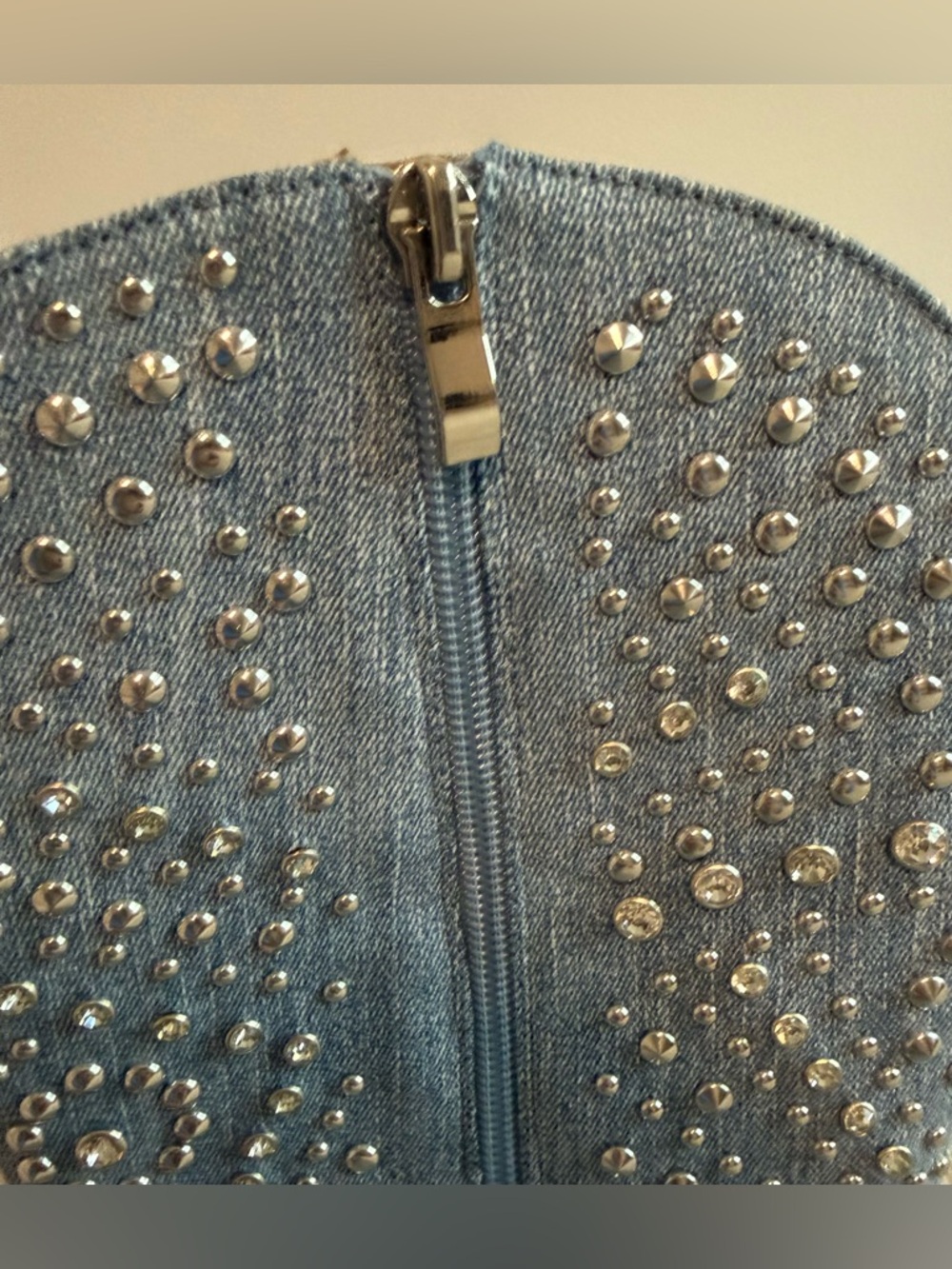 CORKY’S Hey Girl Light Blue Denim Cowboy Boots with Silver Rhinestones Size 9 - Picture 12 of 16